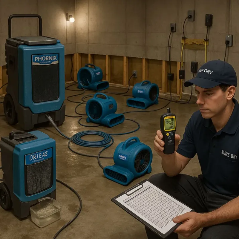 Structural Drying and Dehumidification process in White Settlement, TX